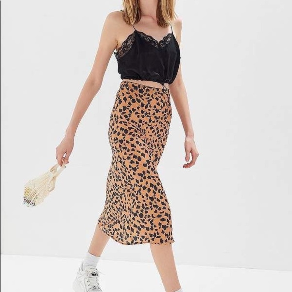 Urban Outfitters leopard sateen type skirt